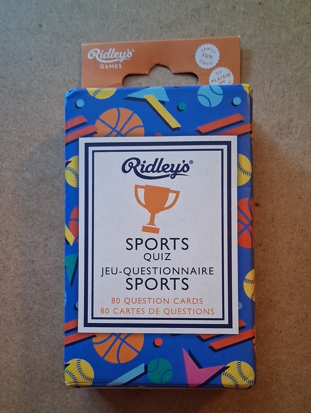 Ridley's Sports Quiz Card Game - Blue & Orange
